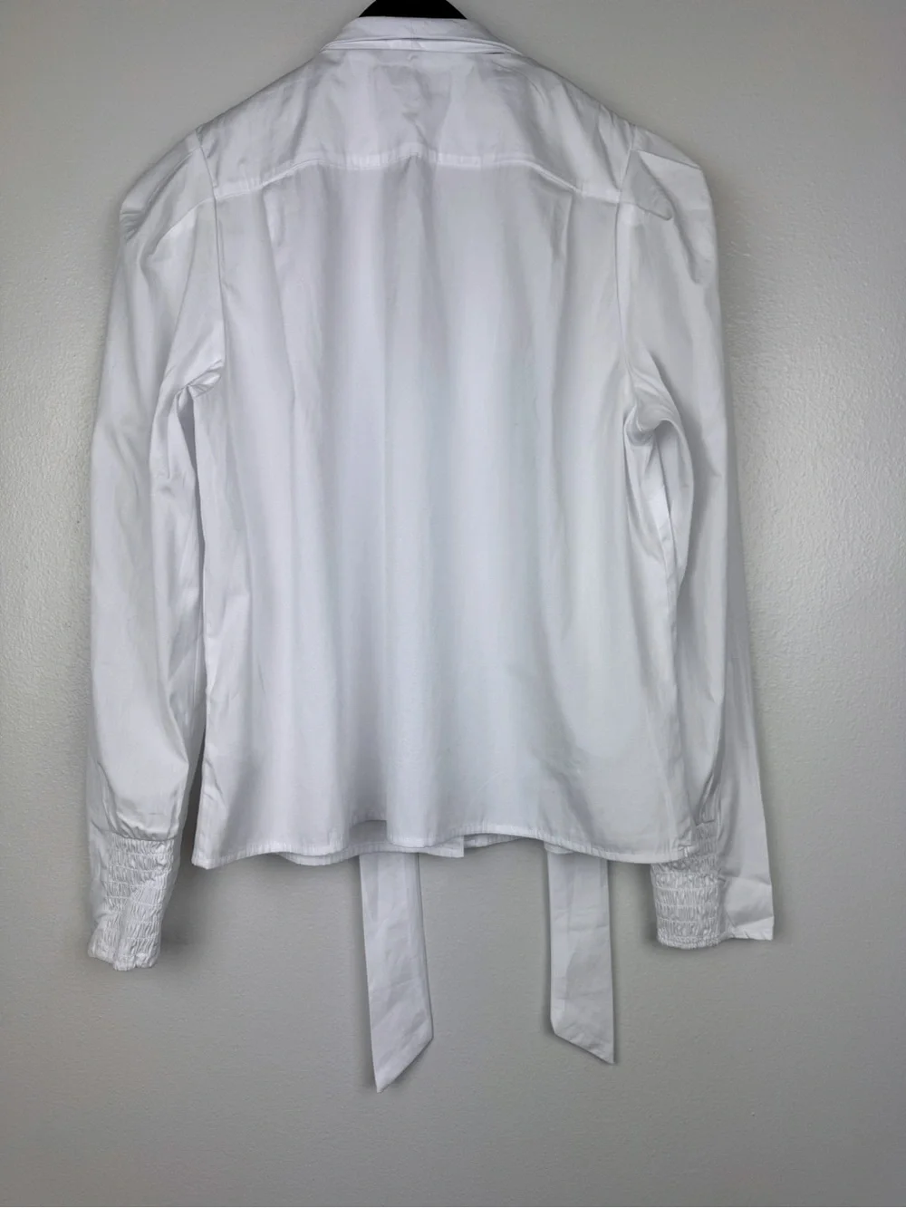 Madewell V-Neck Cotton Button Front Removeable Necktie Top White Size S NWT
